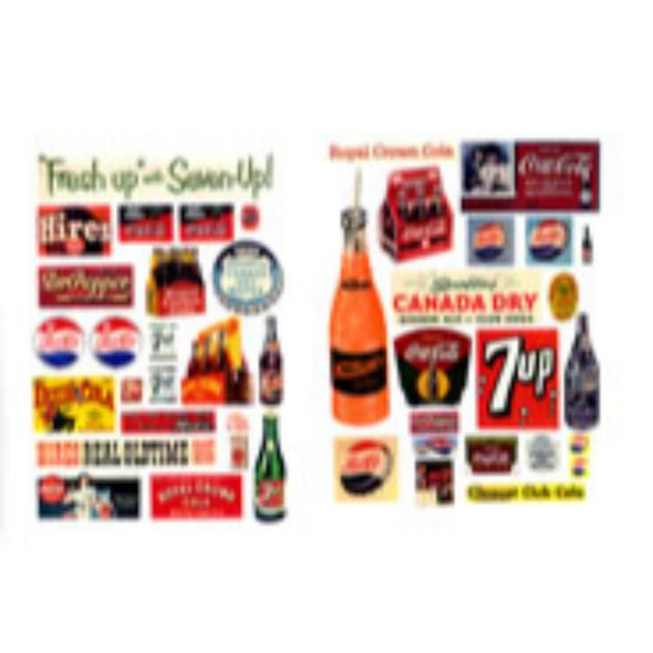 JL Innovative 297 - Soft Drink Posters/Signs Series II (44) 30's-50's - HO Scale Kit